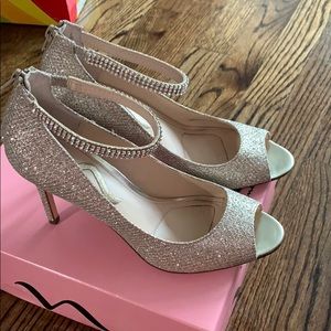 Gold and silver heels